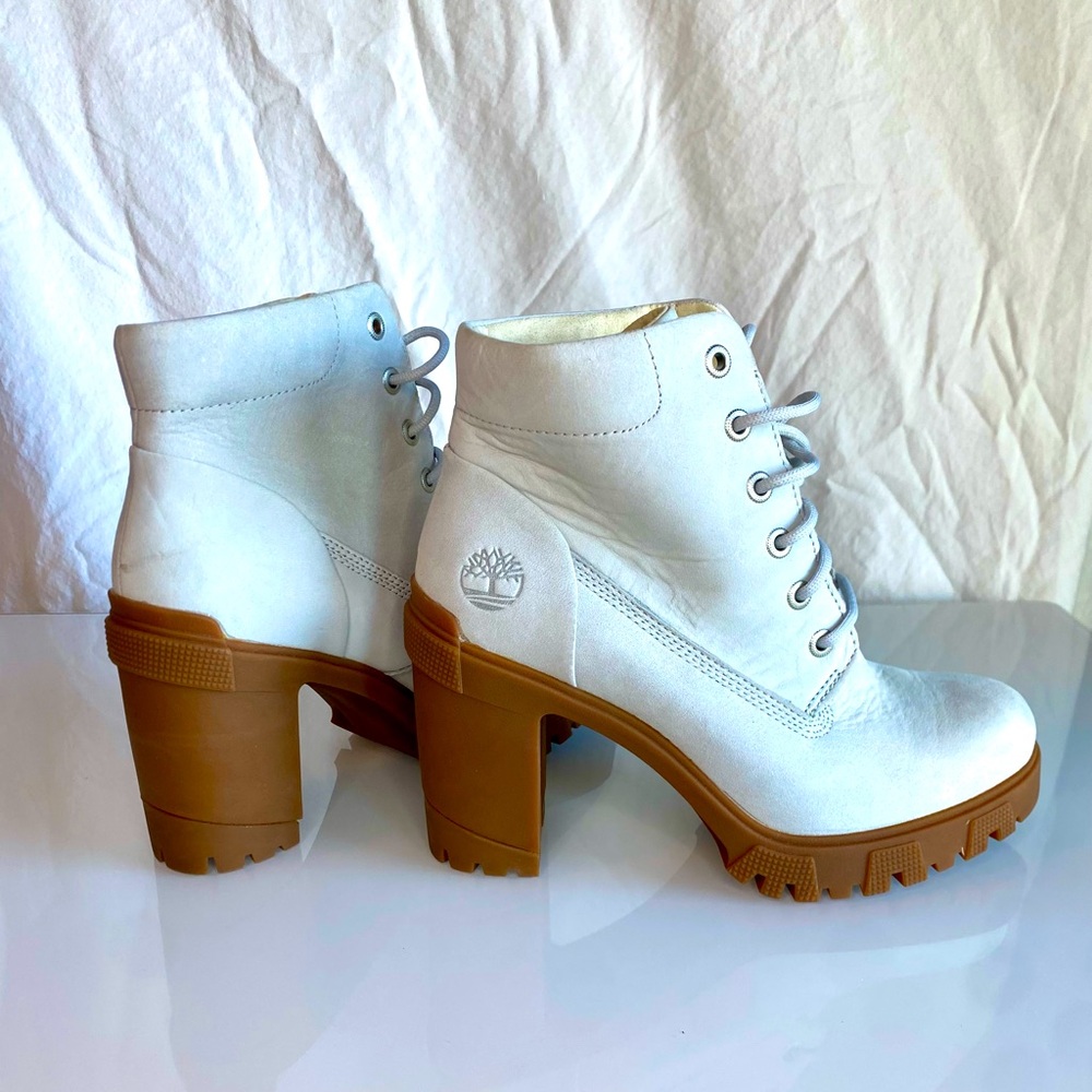 New Timberland Heel Boots bootie Tan Cream 8